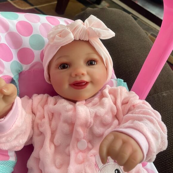 🆕17Inch Full Body Viny Newborn Baby Poseable Limbs Cute Girl with Accessories - Picture 2 of 11